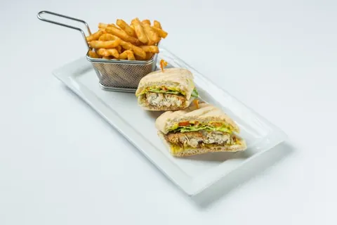 Wraps served with a basket of fries